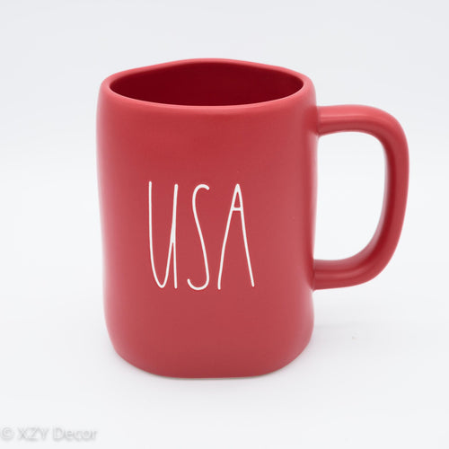 Rae Dunn Red Mug Proud American