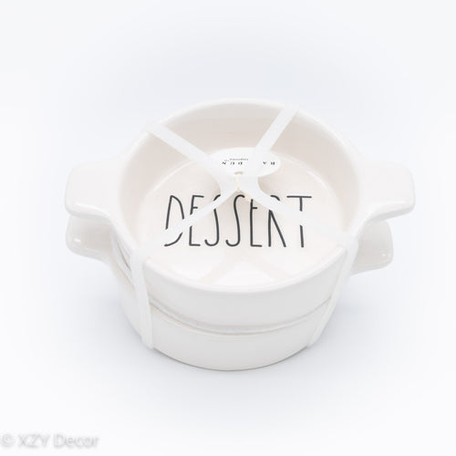 Rae Dunn White Dessert Bowls Set