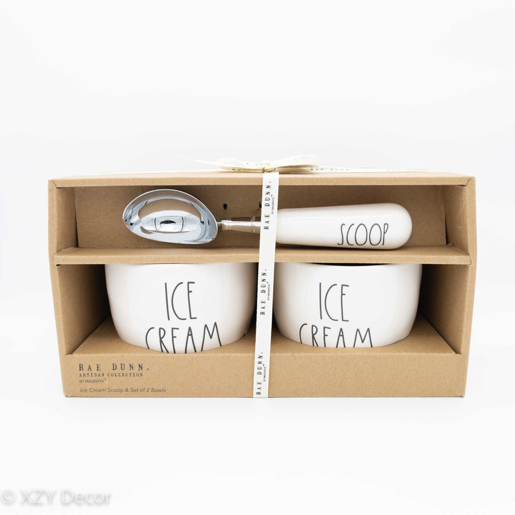 Rae Dunn White Ice Cream Set