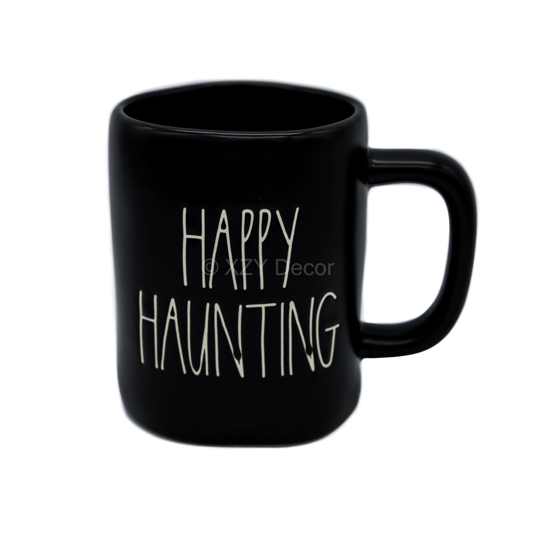 Rae Dunn Black Happy Haunting Mug