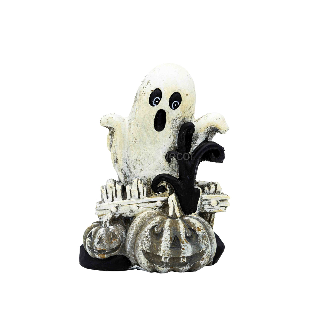 Ghost and Pumpkin Accent Decor Figure